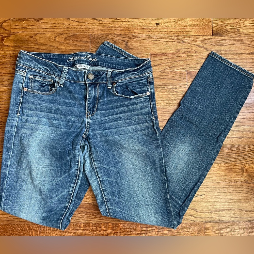 American Eagle Low Rise Vintage Denim Skinny Jeans (Long)